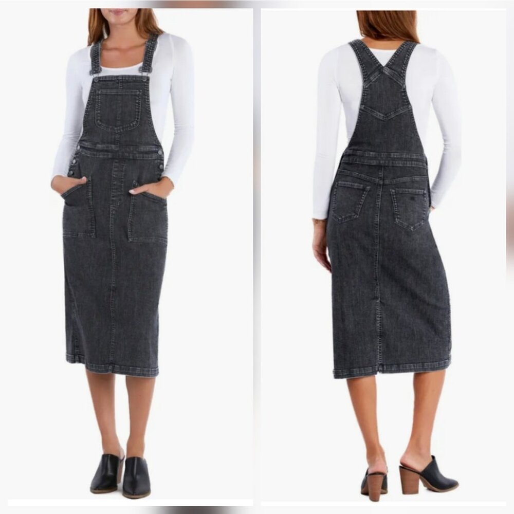 WASH LAB DENIM ESTELLE DENIM DRESS, SIZE L